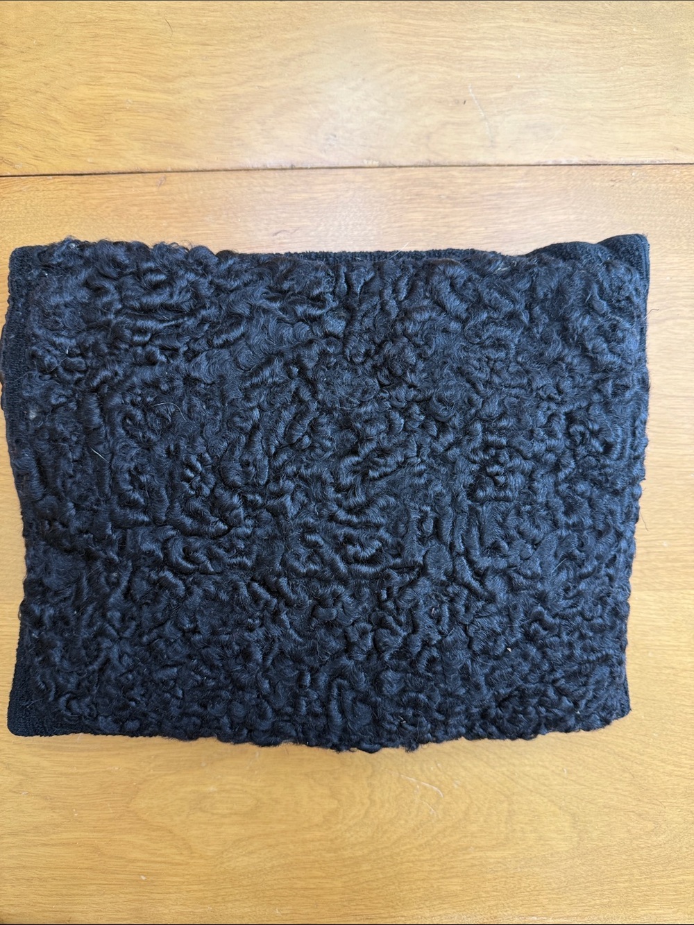 Vintage Curly Lamb Black Muff Hand Warmer Purse